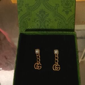 Gucci Gold and Pearl Earrings